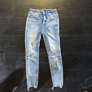 American Eagle Distressed Blue Jeans for Women